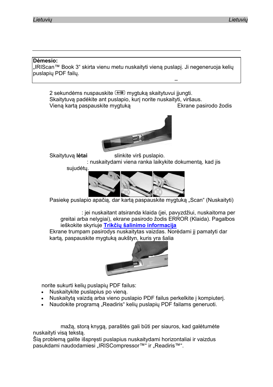 Nuskaitykite dokumentus | I.R.I.S. IRISCan Book 3 User Manual | Page 123 / 201
