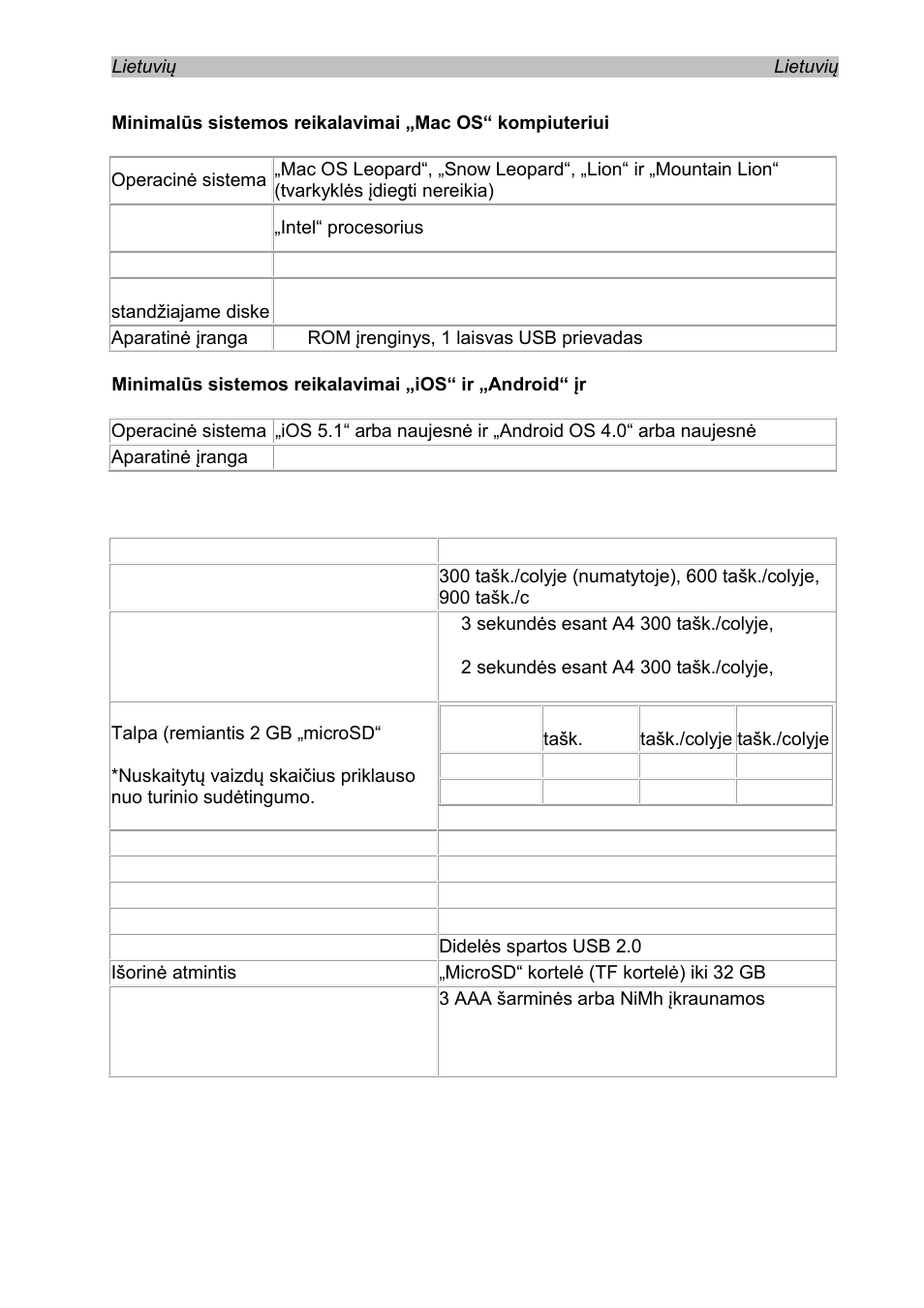 Skaitytuvo specifikacijos | I.R.I.S. IRISCan Book 3 User Manual | Page 129 / 201