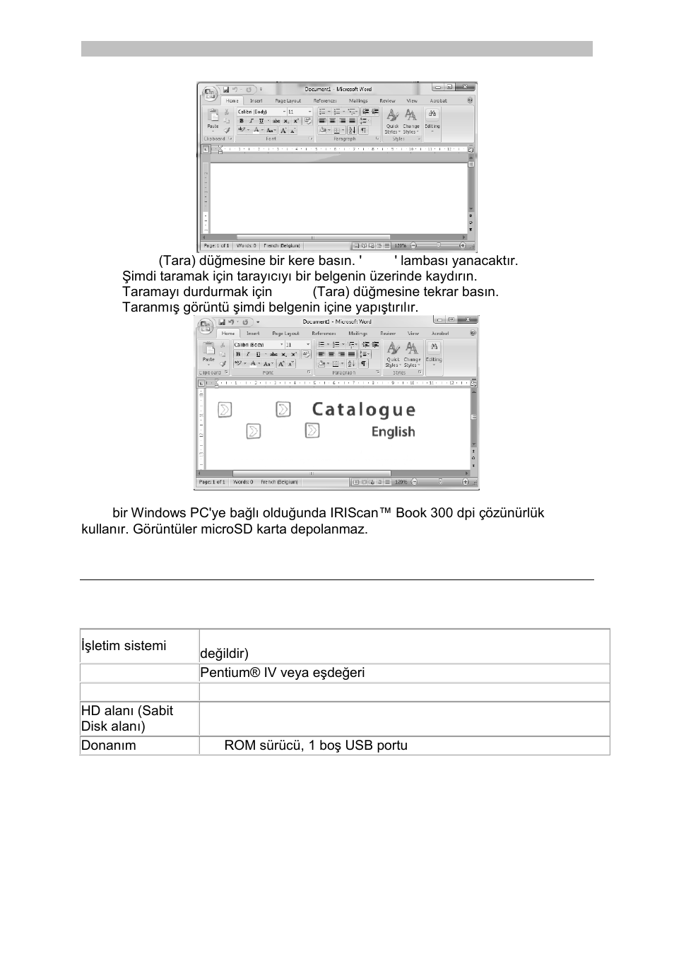 Teknik bilgi, Windows pc için minimum sistem gereksinimler | I.R.I.S. IRISCan Book 3 User Manual | Page 141 / 201