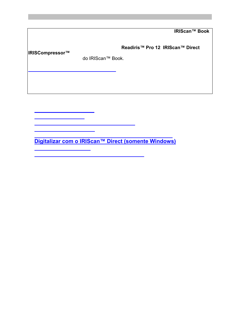 Brazilian portuguese, Sumário | I.R.I.S. IRISCan Book 3 User Manual | Page 79 / 201