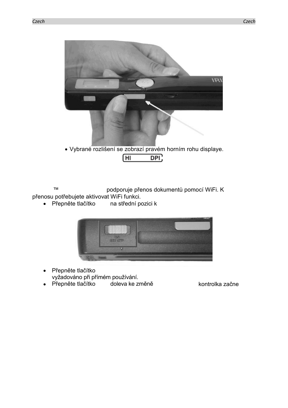 Nastevení wifi | I.R.I.S. IRISCan Book Executive User Manual | Page 159 / 312