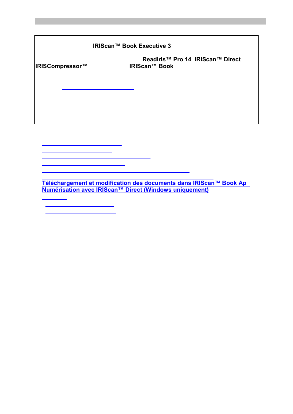 French | I.R.I.S. IRISCan Book Executive User Manual | Page 19 / 312