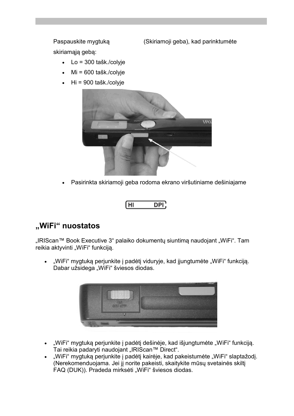 Wifi“ nuostatos | I.R.I.S. IRISCan Book Executive User Manual | Page 196 / 312