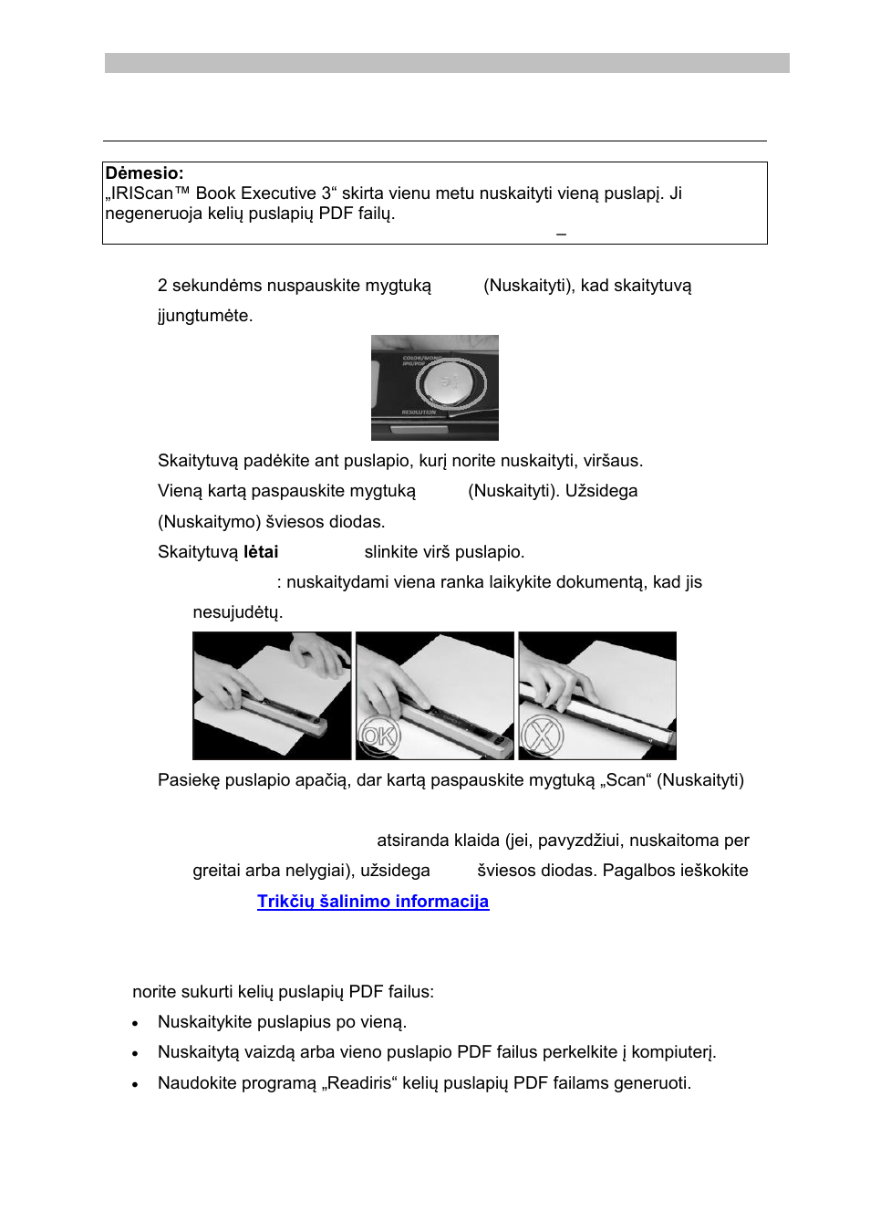 Nuskaitykite dokumentus | I.R.I.S. IRISCan Book Executive User Manual | Page 197 / 312