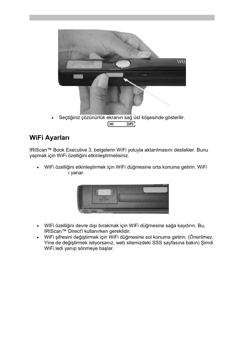 Wifi ayarları | I.R.I.S. IRISCan Book Executive User Manual | Page 216 / 312