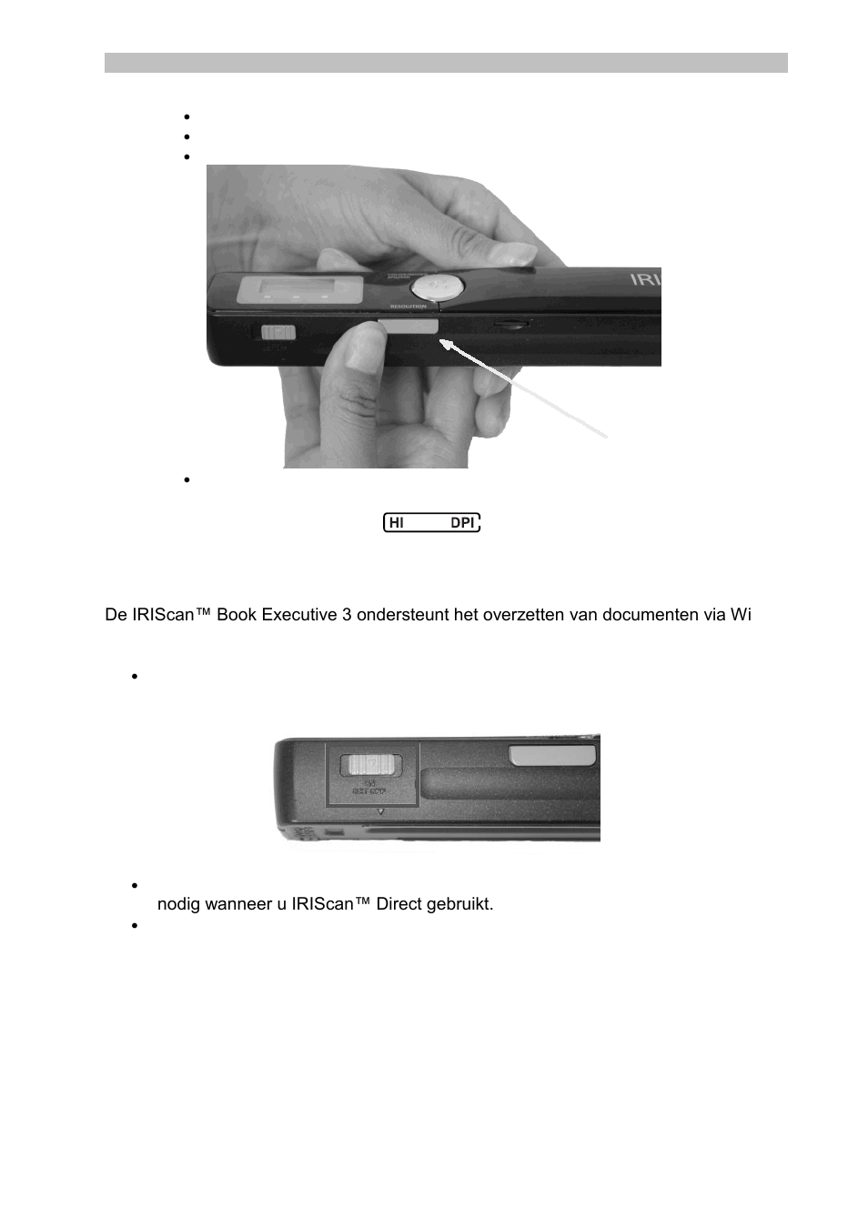 Wi-fi-instellingen, Scannen van documenten | I.R.I.S. IRISCan Book Executive User Manual | Page 43 / 312