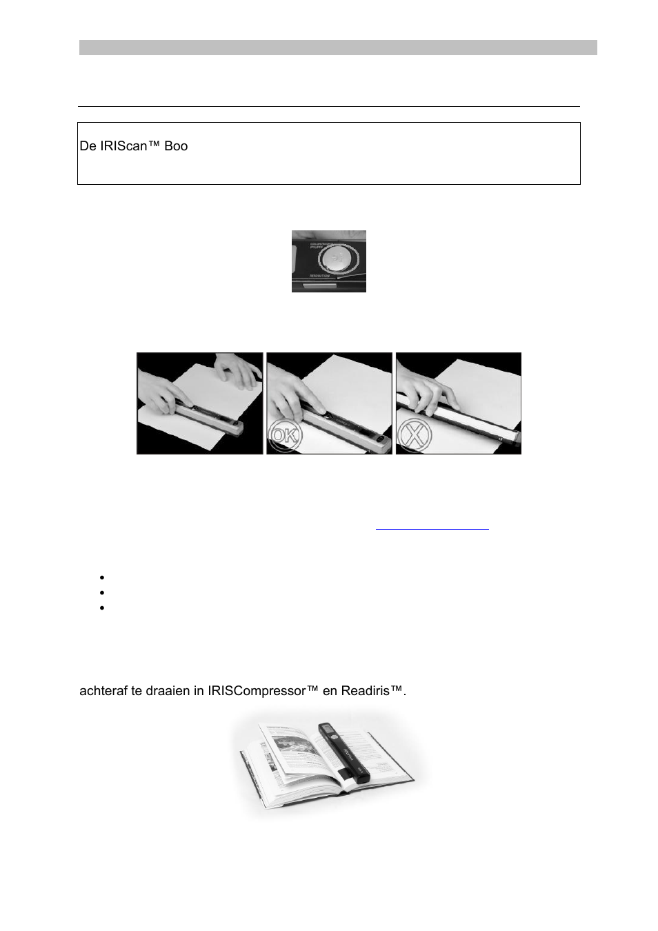 Scannen van documenten | I.R.I.S. IRISCan Book Executive User Manual | Page 44 / 312