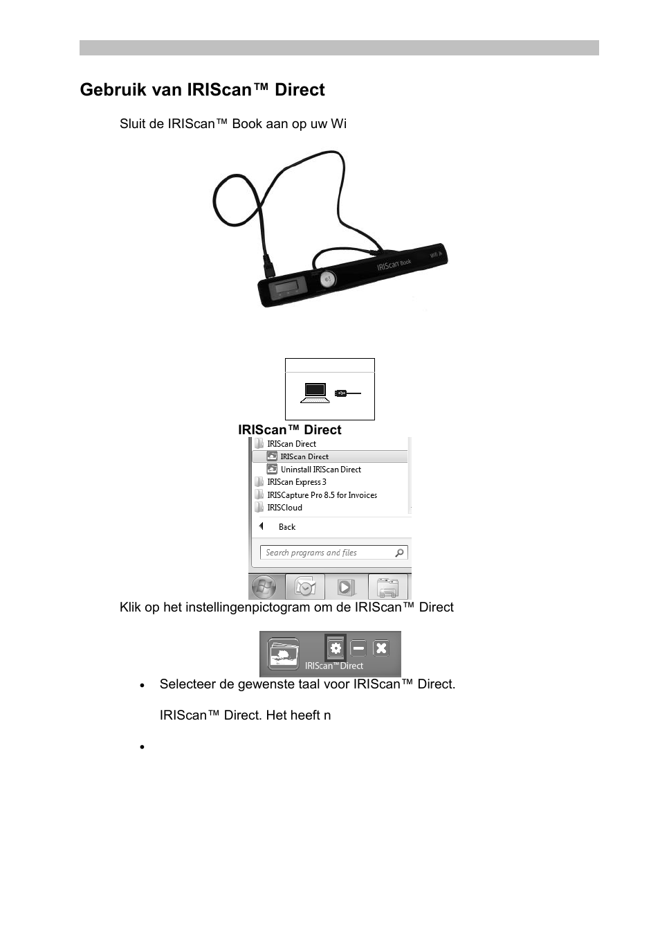 Gebruik van iriscan™ direct | I.R.I.S. IRISCan Book Executive User Manual | Page 53 / 312