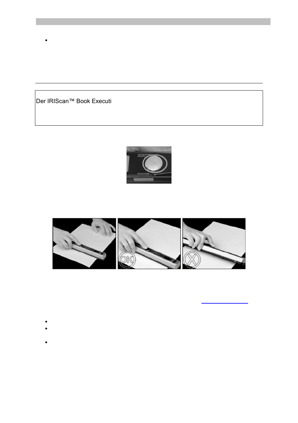 Scannen von dokumenten | I.R.I.S. IRISCan Book Executive User Manual | Page 64 / 312