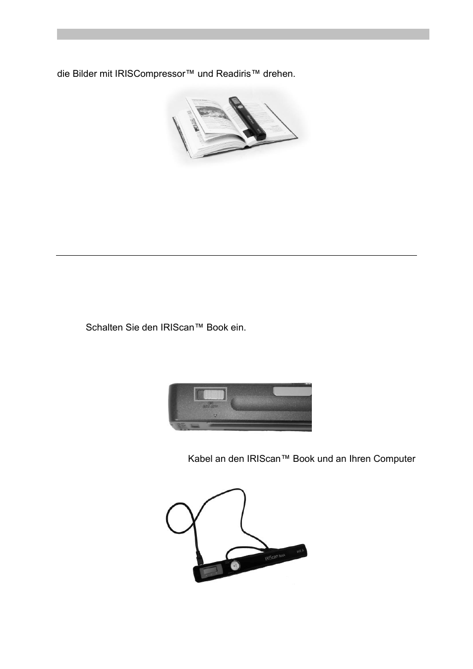 Mit dem mini-usb-kabel (windows und mac os) | I.R.I.S. IRISCan Book Executive User Manual | Page 65 / 312