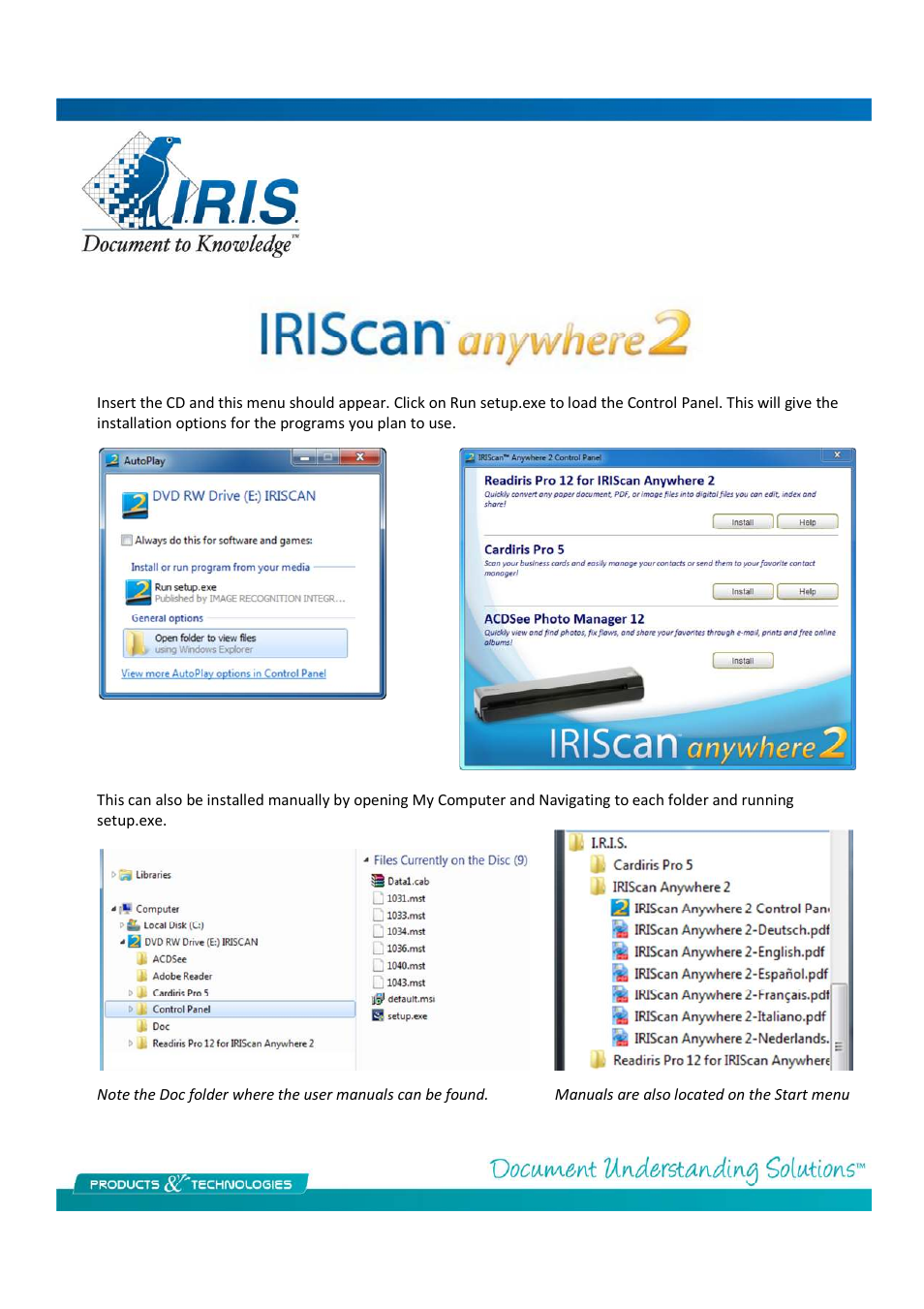 I.R.I.S. IRIScan Anywhere 2 for Windows User Manual | 4 pages
