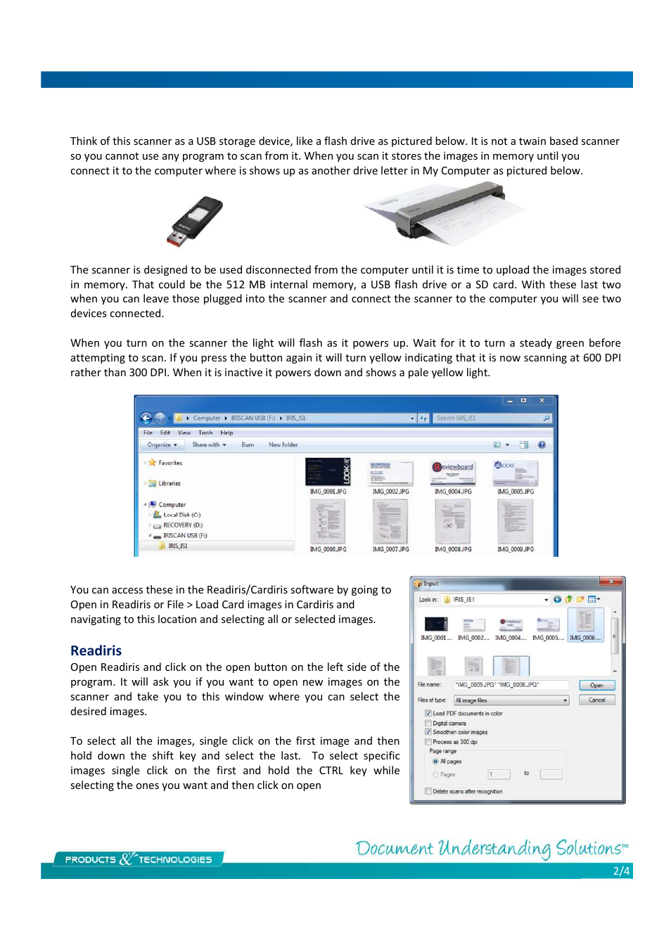 Readiris | I.R.I.S. IRIScan Anywhere 2 for Windows User Manual | Page 2 / 4