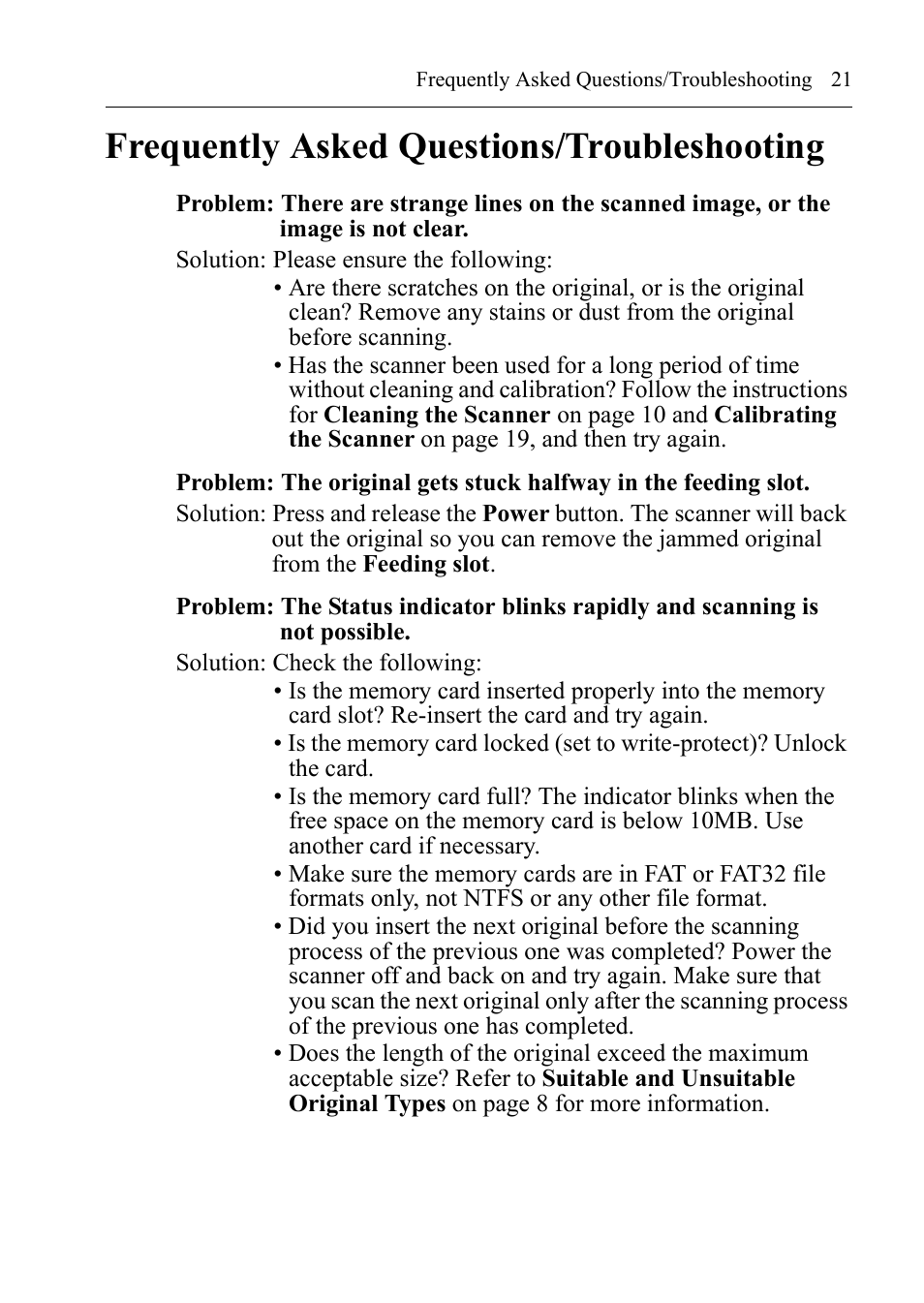Frequently asked questions/troubleshooting | I.R.I.S. IRIScan Anywhere 3 User Guide User Manual | Page 24 / 26