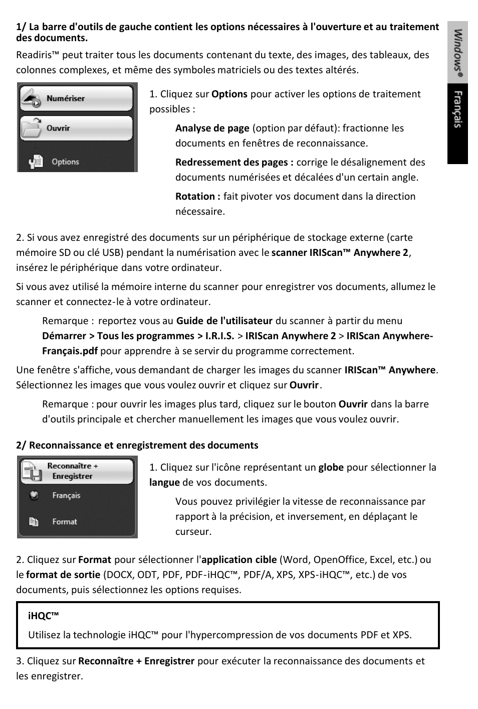 I.R.I.S. IRIScan Anywhere 2 Quick Start User Manual | Page 13 / 98