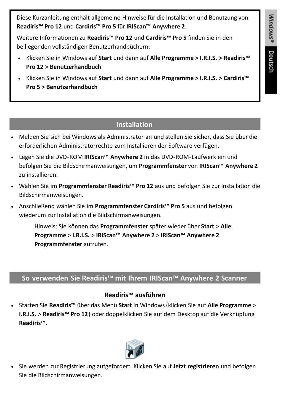 Quick_user_guide_anywhere2pc_de | I.R.I.S. IRIScan Anywhere 2 Quick Start User Manual | Page 27 / 98