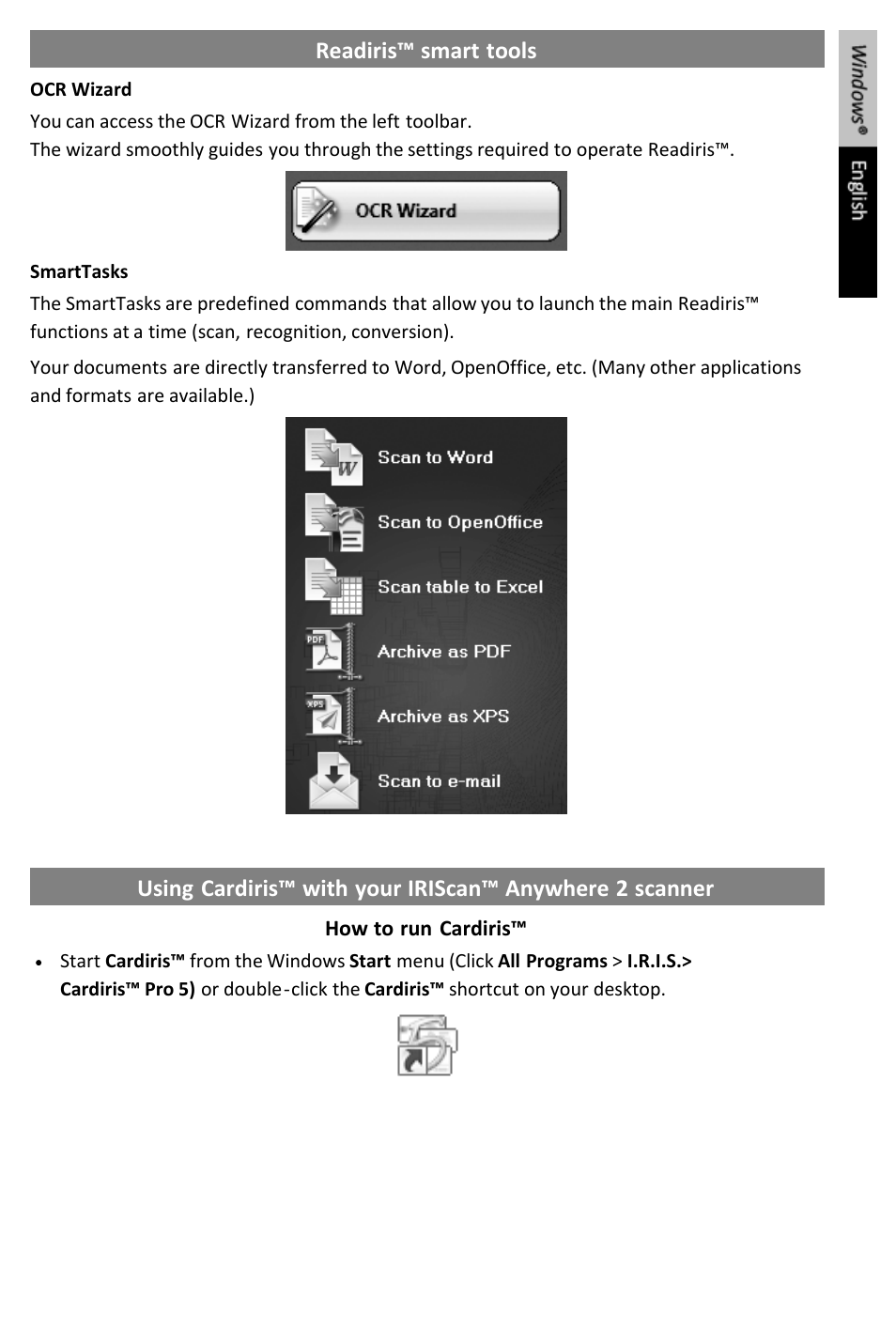 I.R.I.S. IRIScan Anywhere 2 Quick Start User Manual | Page 7 / 98