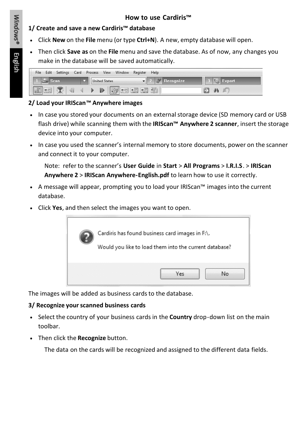I.R.I.S. IRIScan Anywhere 2 Quick Start User Manual | Page 8 / 98