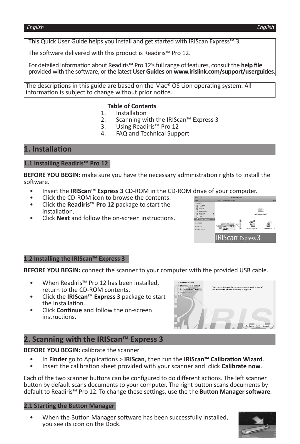 I.R.I.S. IRISCan Express 3 User Manual | 4 pages