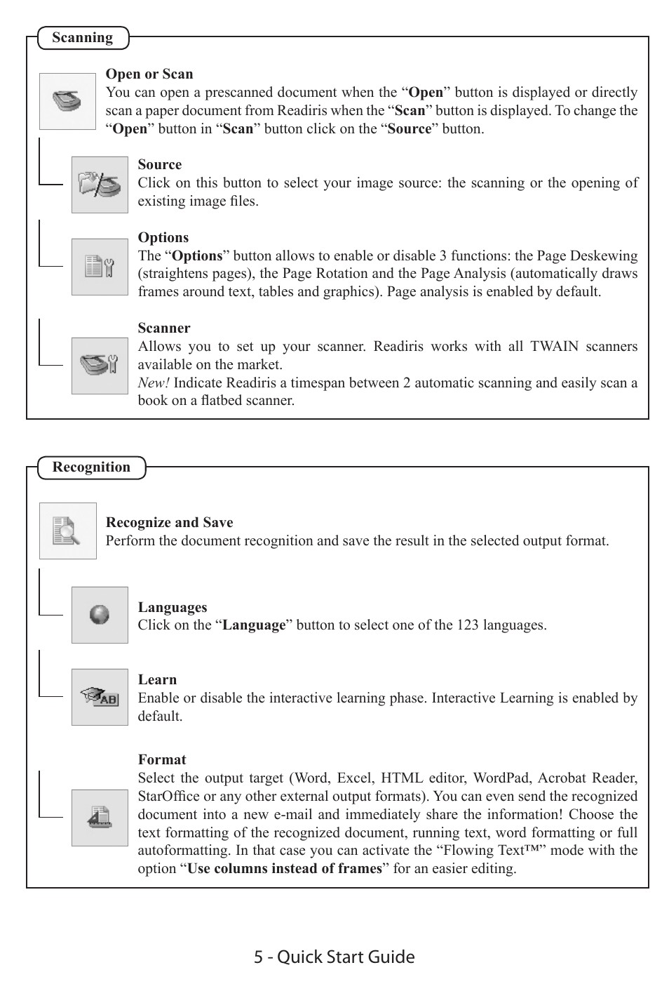 5 - quick start guide | I.R.I.S. IRIScan Executive 2 for Windows Quick Start User Manual | Page 4 / 10