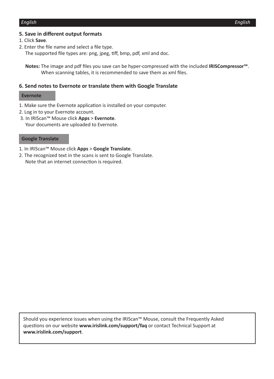 I.R.I.S. IRISCan Mouse User Manual | Page 6 / 64
