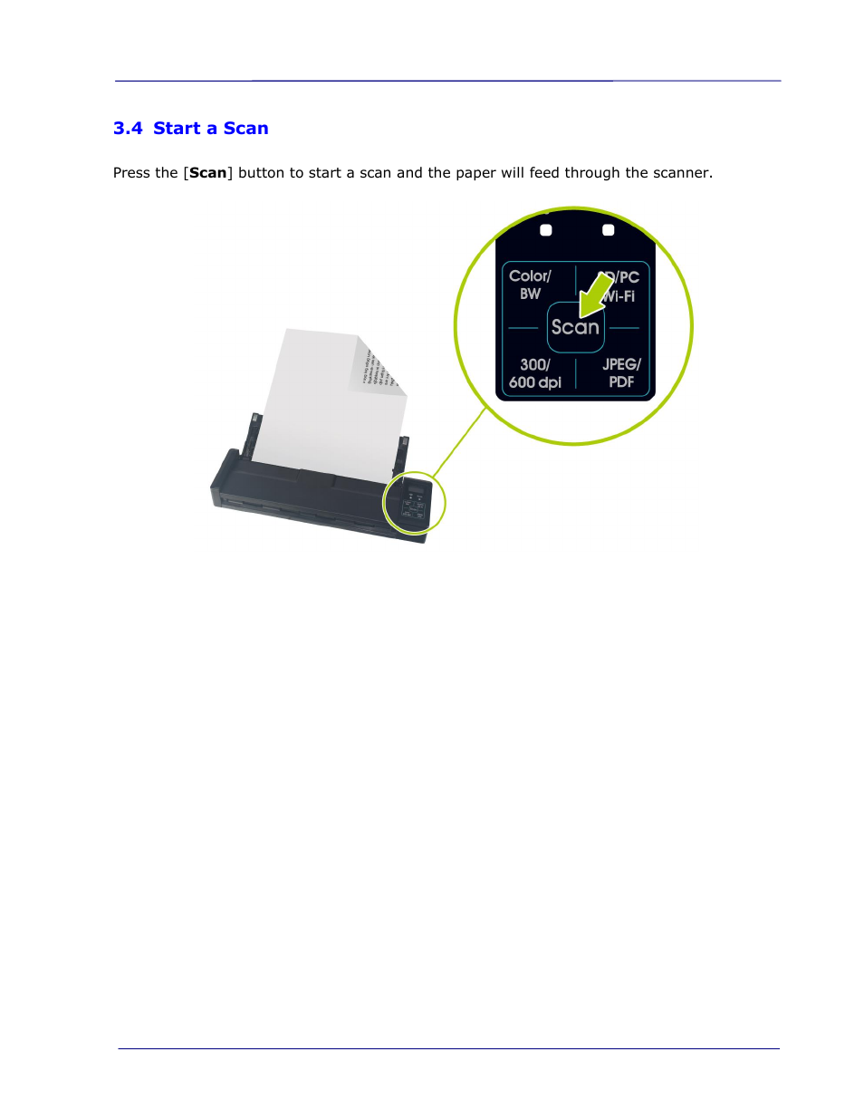 4 start a scan, Start a scan -3 | I.R.I.S. IRIScan Pro 3 Wi-Fi User Guide User Manual | Page 28 / 85