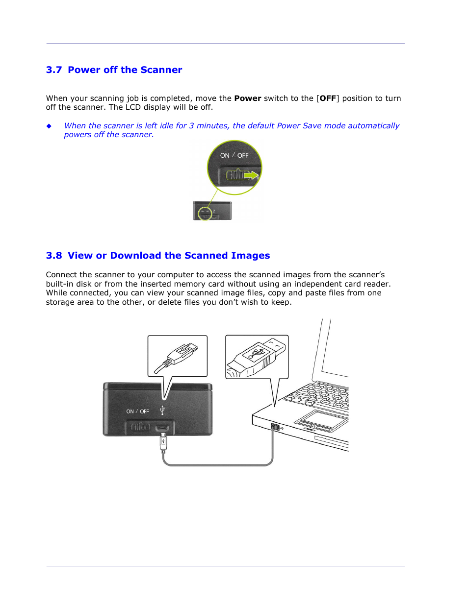 7 power off the scanner, 8 view or download the scanned images, Power off the scanner -6 | View or download the scanned images -6 | I.R.I.S. IRIScan Pro 3 Wi-Fi User Guide User Manual | Page 31 / 85
