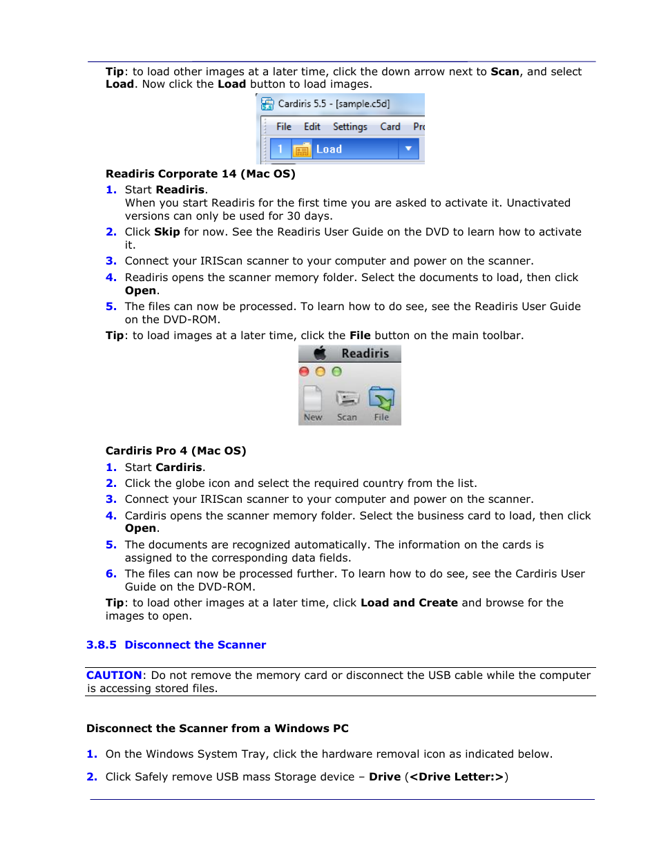 5 disconnect the scanner, Disconnect the scanner -9 | I.R.I.S. IRIScan Pro 3 Wi-Fi User Guide User Manual | Page 34 / 85