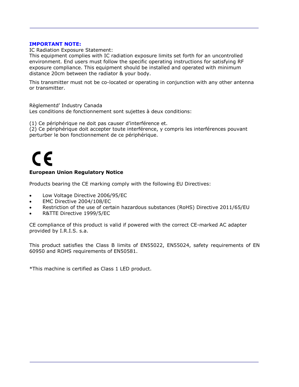 I.R.I.S. IRIScan Pro 3 Wi-Fi User Guide User Manual | Page 4 / 85