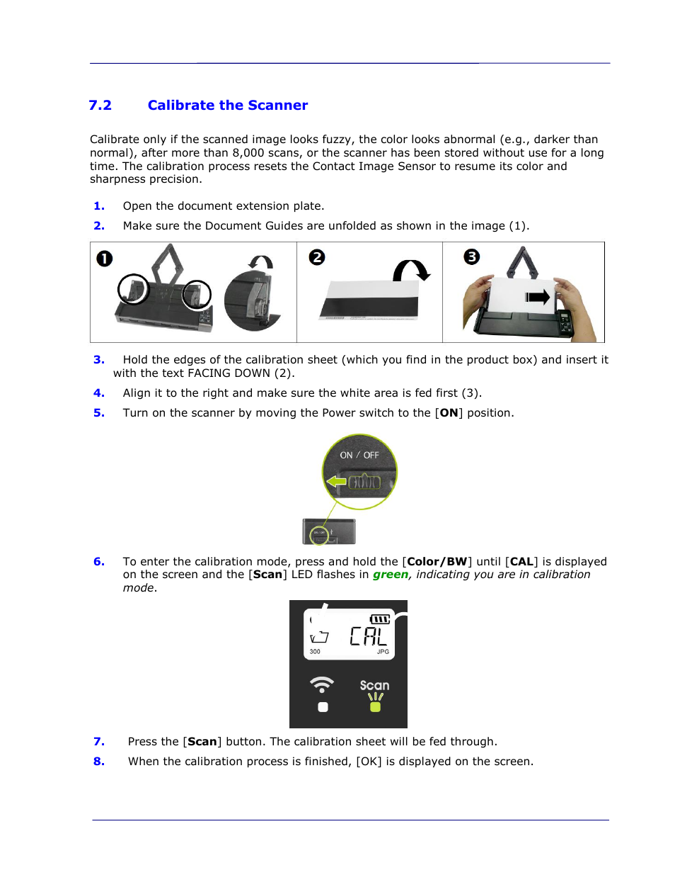 2 calibrate the scanner, Calibrate the scanner -3 | I.R.I.S. IRIScan Pro 3 Wi-Fi User Guide User Manual | Page 70 / 85