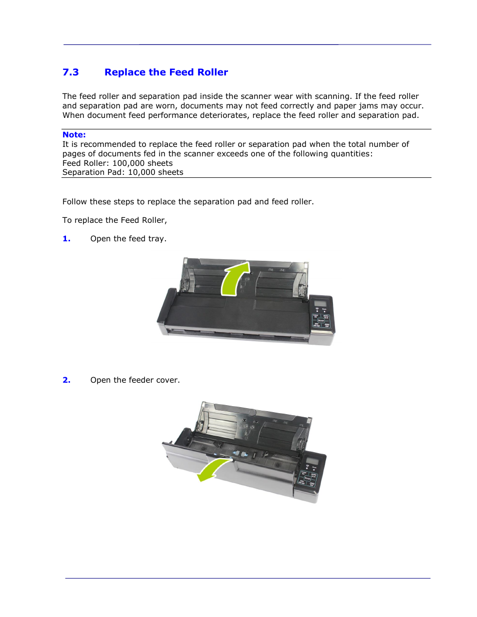 3 replace the feed roller, Replace the feed roller -5 | I.R.I.S. IRIScan Pro 3 Wi-Fi User Guide User Manual | Page 72 / 85