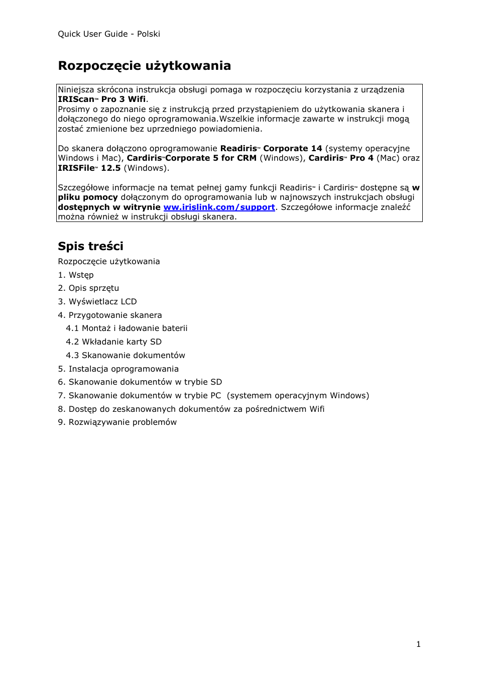 I.R.I.S. IRIScan Pro 3 Wi-Fi Quick Start User Manual | Page 129 / 166
