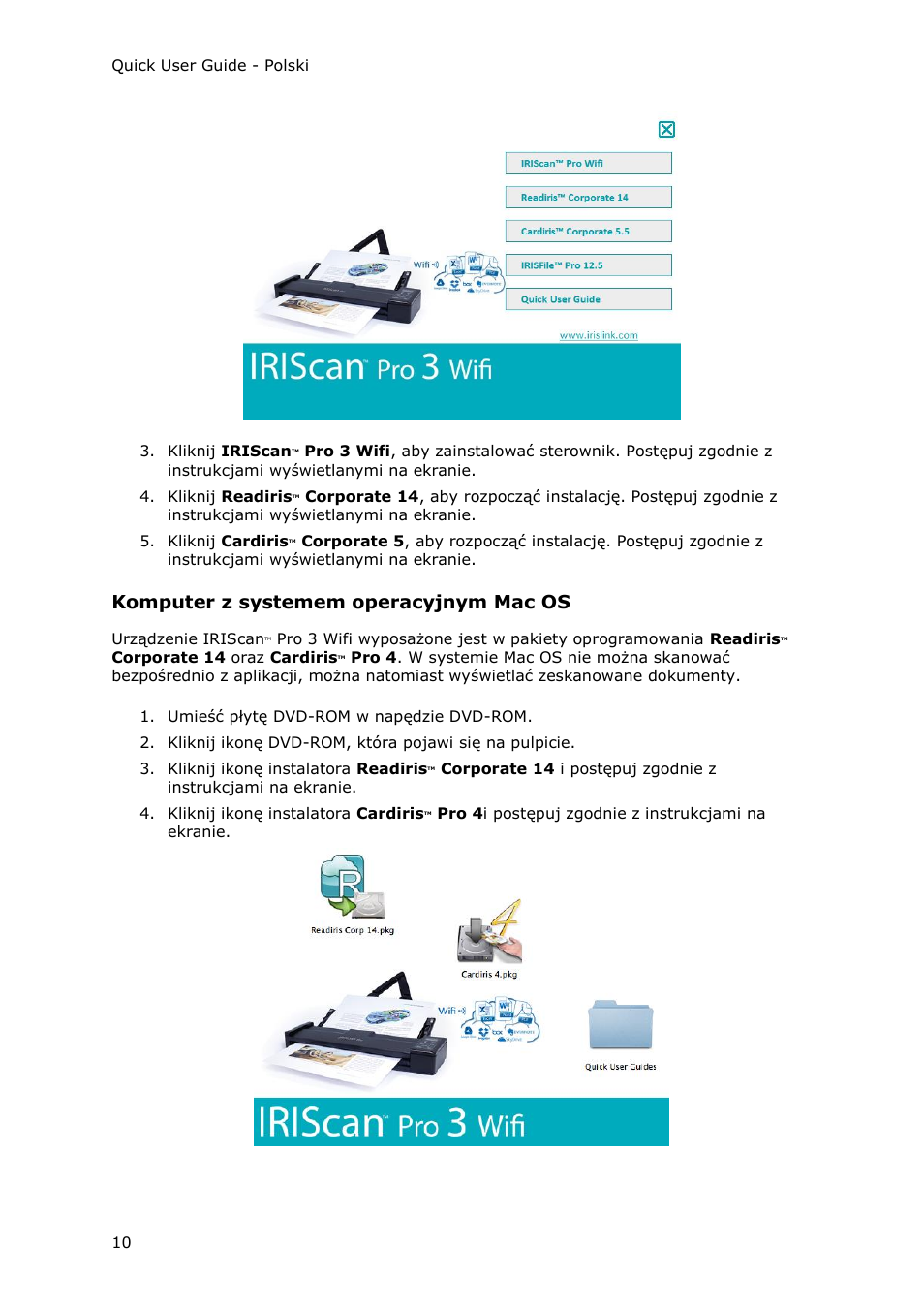 Komputer z systemem operacyjnym mac os | I.R.I.S. IRIScan Pro 3 Wi-Fi Quick Start User Manual | Page 136 / 166