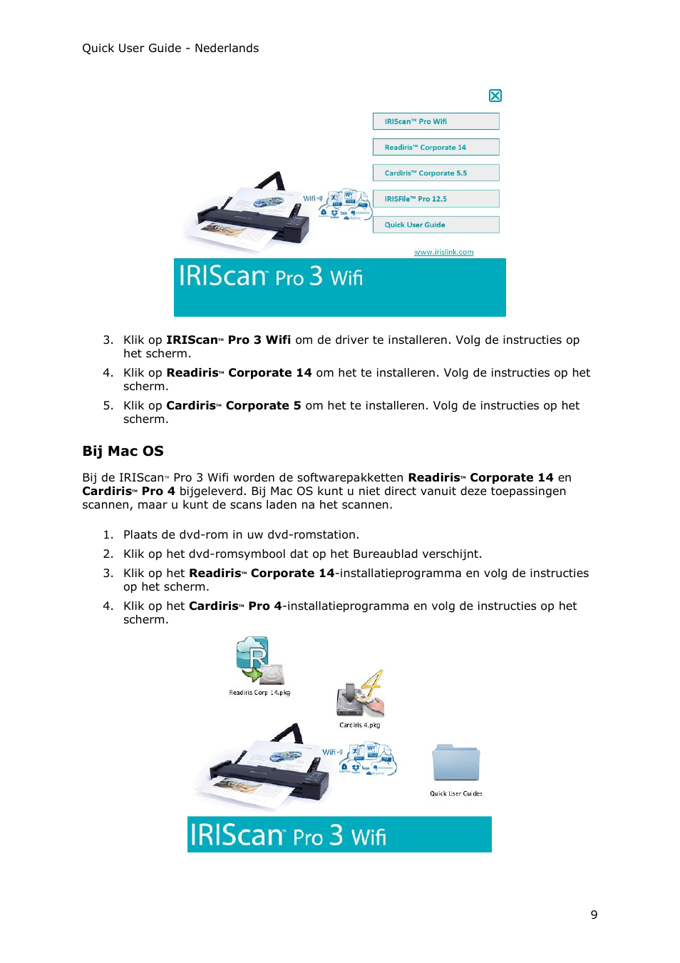 Bij mac os | I.R.I.S. IRIScan Pro 3 Wi-Fi Quick Start User Manual | Page 34 / 166