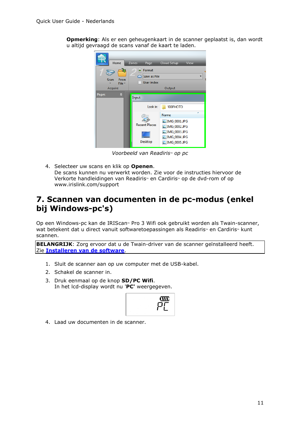 I.R.I.S. IRIScan Pro 3 Wi-Fi Quick Start User Manual | Page 36 / 166