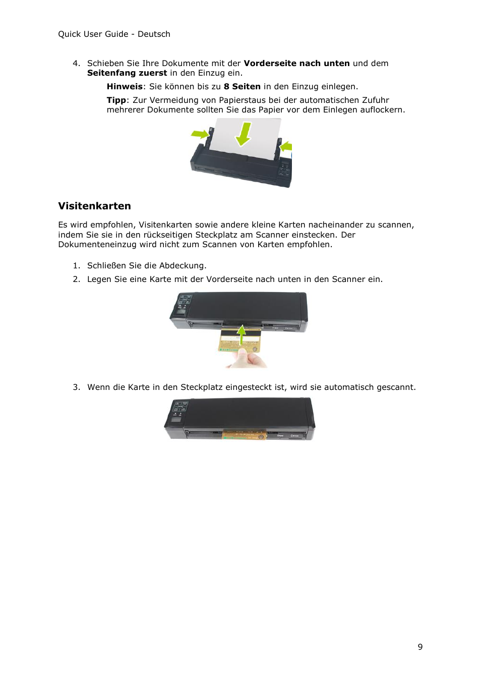 Visitenkarten | I.R.I.S. IRIScan Pro 3 Wi-Fi Quick Start User Manual | Page 46 / 166