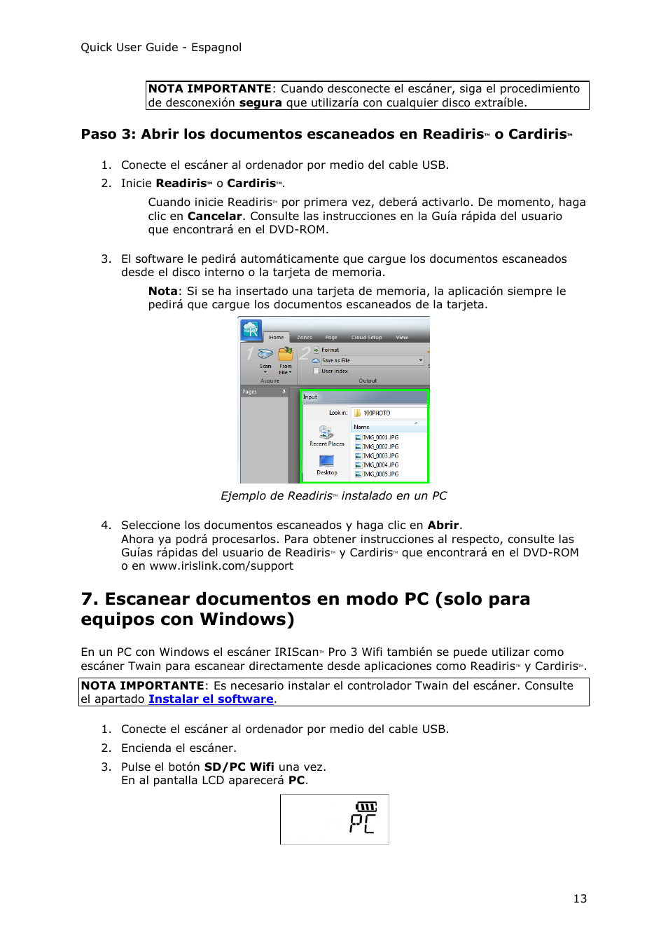 O cardiris | I.R.I.S. IRIScan Pro 3 Wi-Fi Quick Start User Manual | Page 62 / 166