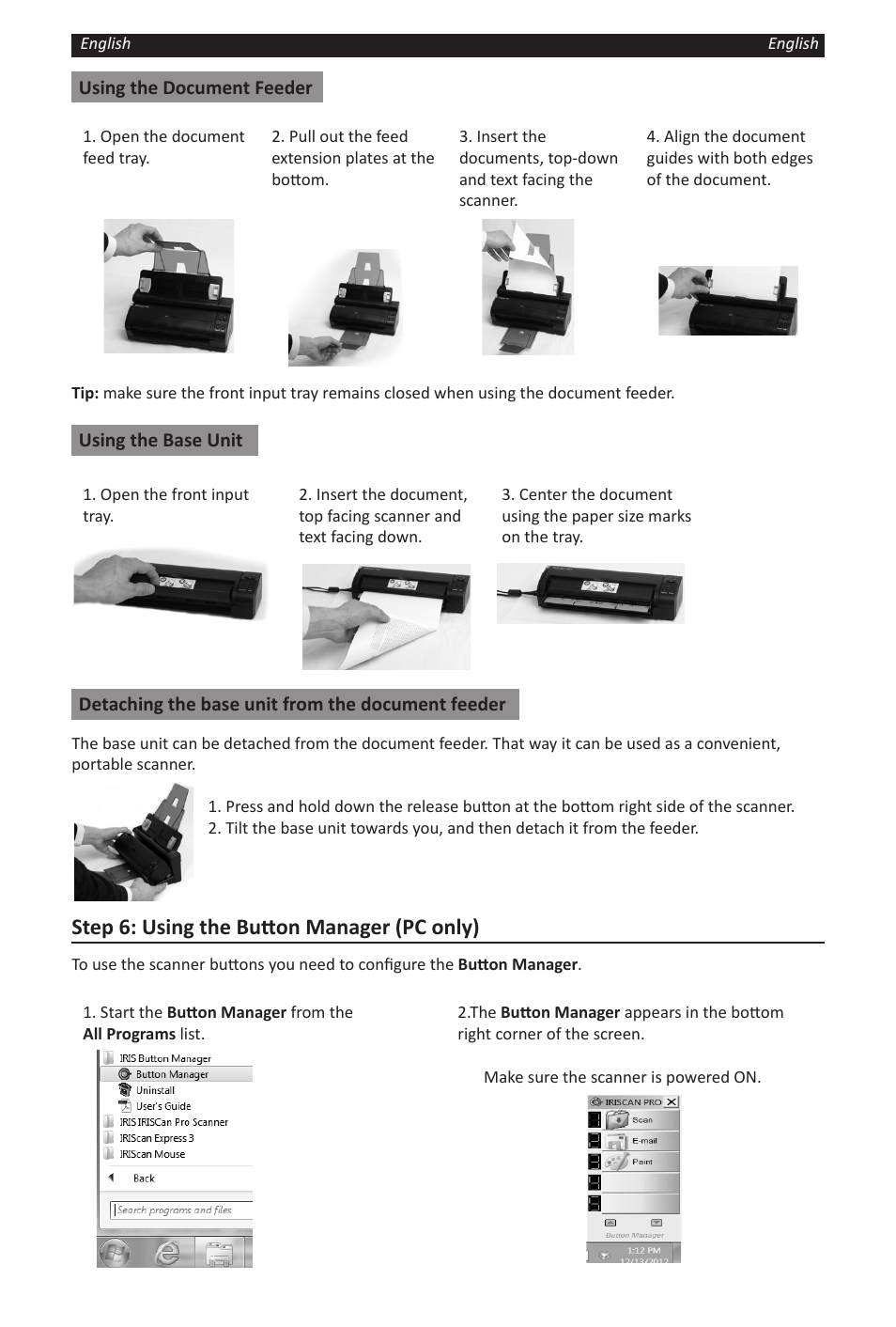 Step 6: using the button manager (pc only) | I.R.I.S. IRIScan Pro 3 Cloud User Manual | Page 3 / 5