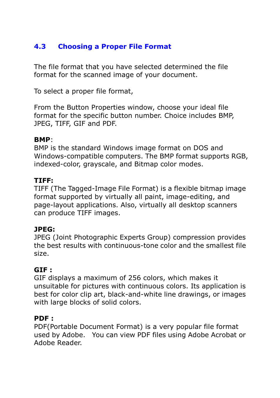 3 choosing a proper file format, Choosing a proper file format | I.R.I.S. IRIScan Pro 3 Cloud Button Manager User Manual | Page 20 / 49