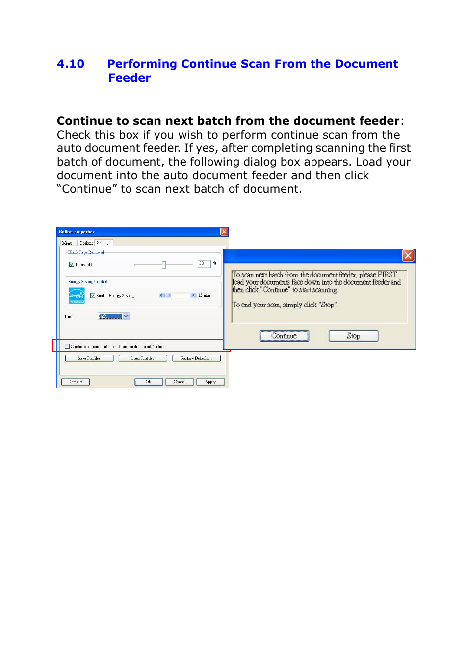 Performing continue scan from the document, Feeder 40 | I.R.I.S. IRIScan Pro 3 Cloud Button Manager User Manual | Page 43 / 49