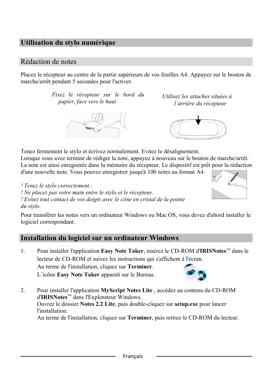 Installation du logiciel sur un ordinateur windows | I.R.I.S. IRISNotes Express 2 User Manual | Page 10 / 56