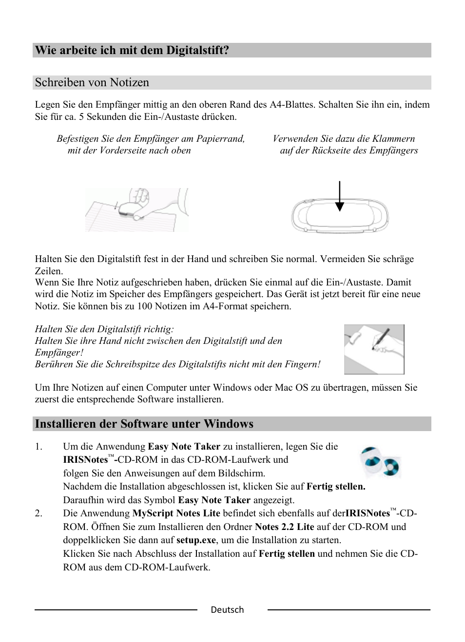 Installieren der software unter windows | I.R.I.S. IRISNotes Express 2 User Manual | Page 22 / 56