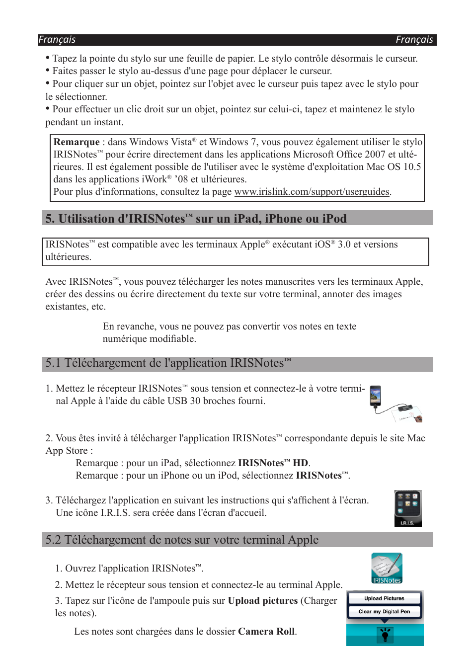 Sur un ipad, iphone ou ipod | I.R.I.S. IRISNotes Executive 2 User Manual | Page 18 / 92