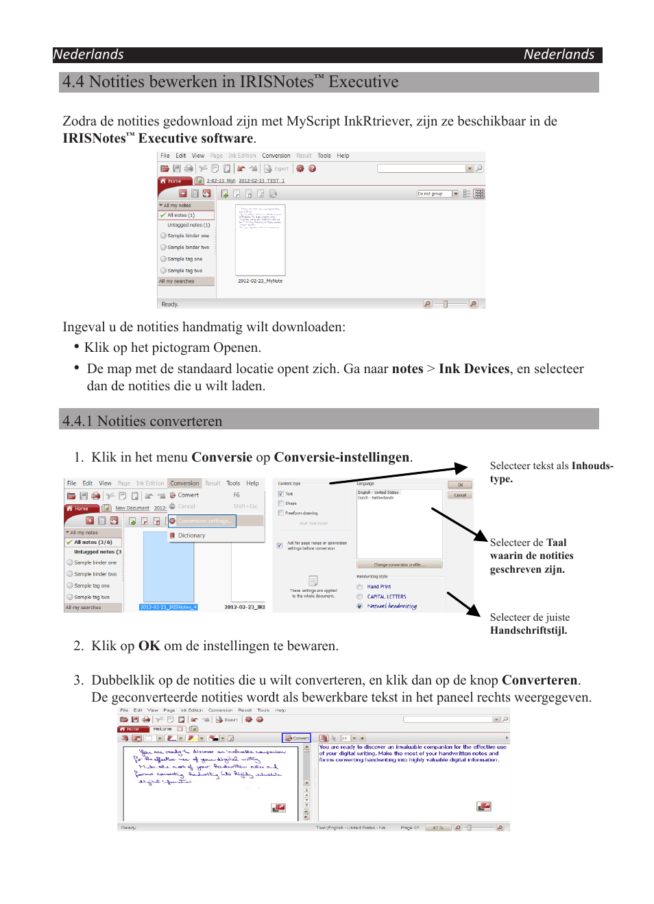 Executive | I.R.I.S. IRISNotes Executive 2 User Manual | Page 26 / 92