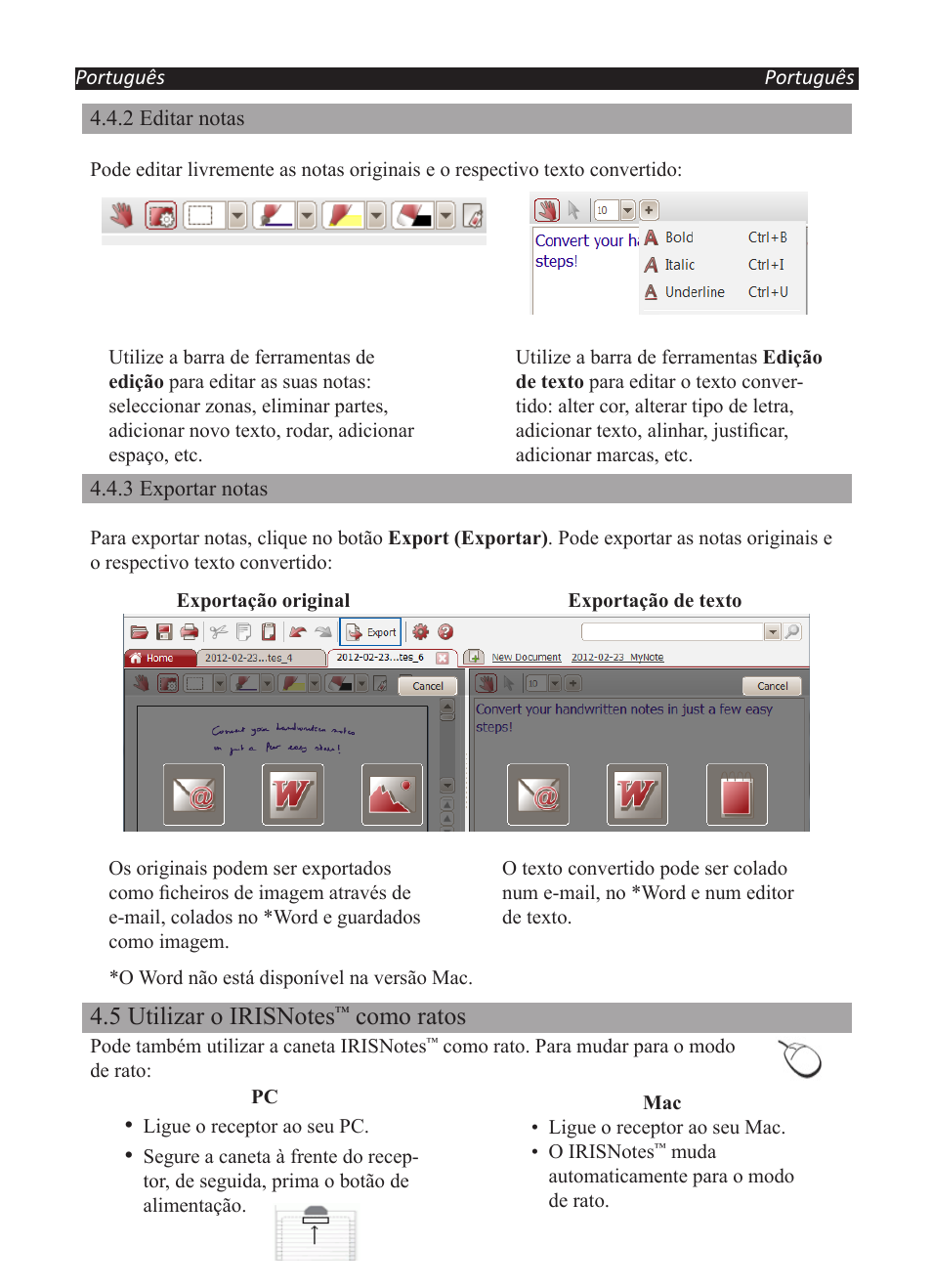 Como ratos | I.R.I.S. IRISNotes Executive 2 User Manual | Page 67 / 92