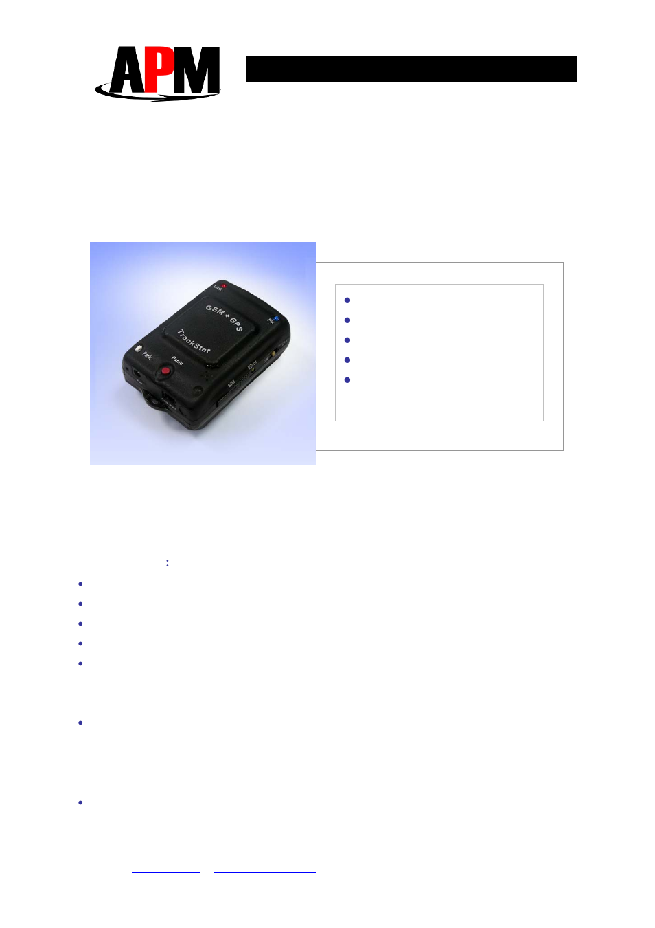 APM GPS/GSM Tracking Device AS-19B User Manual | 3 pages