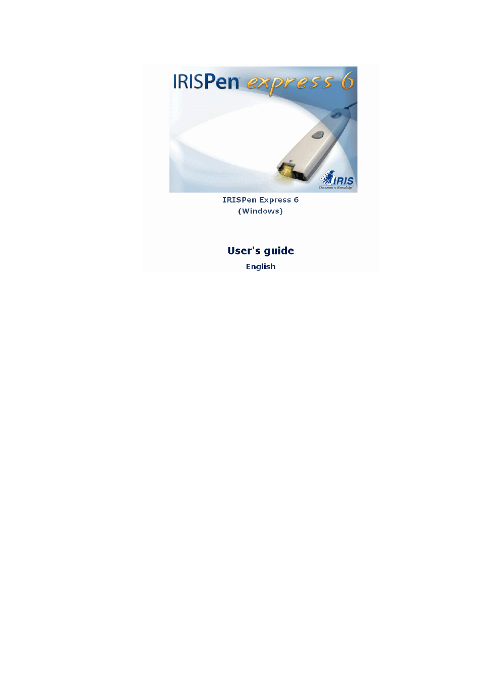 I.R.I.S. IRISPen Express 6 for Windows User Manual | 58 pages