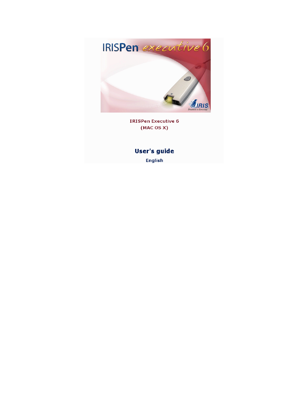 I.R.I.S. IRISPen Executive 6 for Mac User Manual | 58 pages