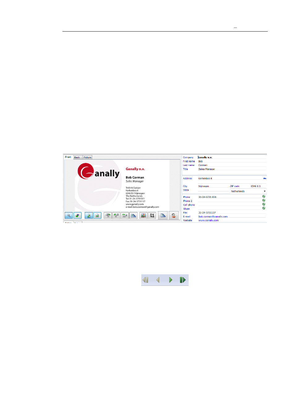 Data fields, Navigation, Card image | I.R.I.S. Cardiris Pro 5 User Manual | Page 32 / 119