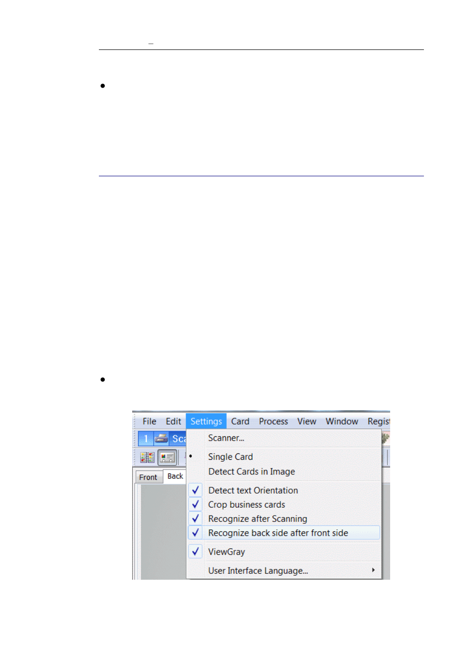 Recognizing the back side of cards automatically | I.R.I.S. Cardiris Pro 5 User Manual | Page 61 / 119