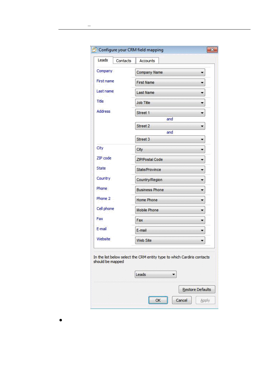I.R.I.S. Cardiris 5 for Microsoft Dyn CRM User Manual | Page 12 / 29